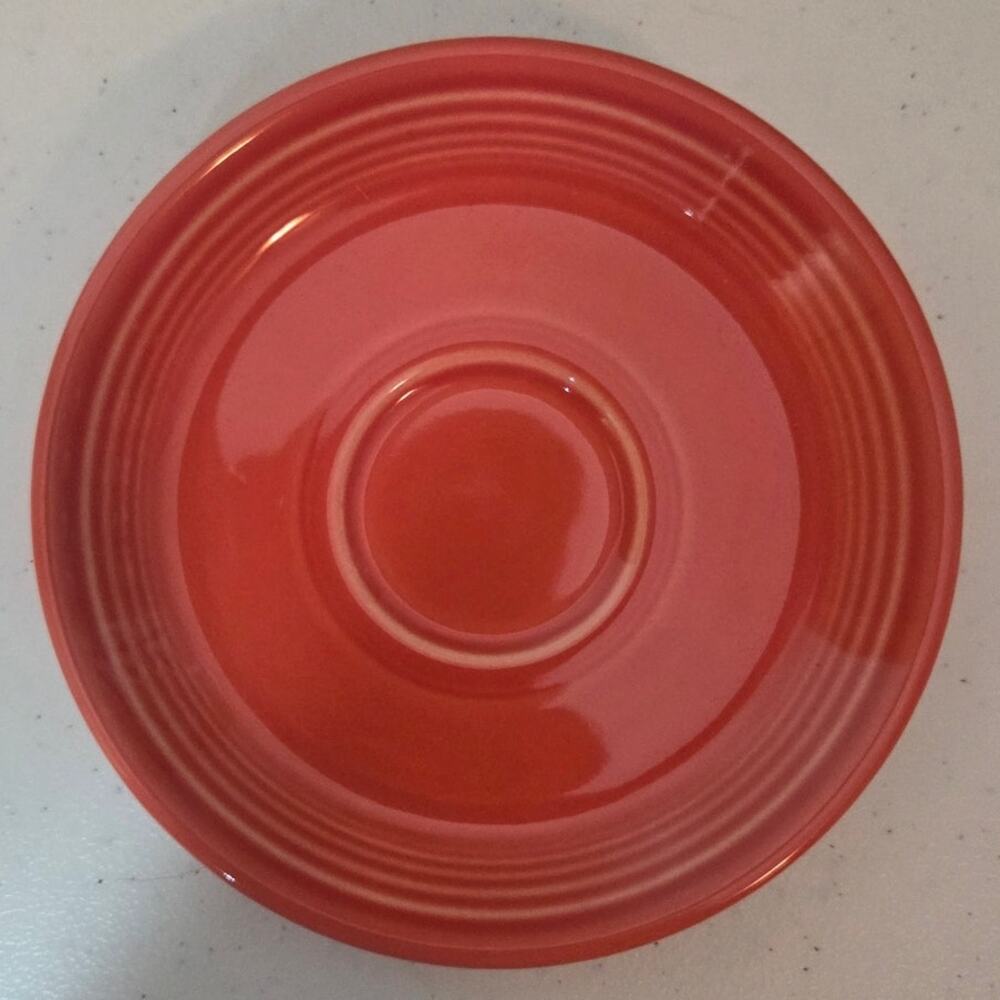 Fiestaware Persimmon Teacup Saucer Retired Replacement China Vintage